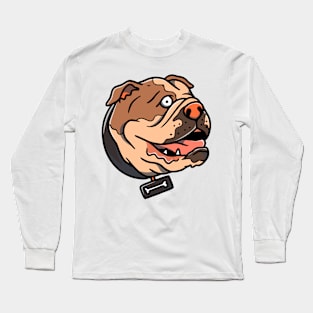 Hand drawn Cute bulldog illustration Long Sleeve T-Shirt